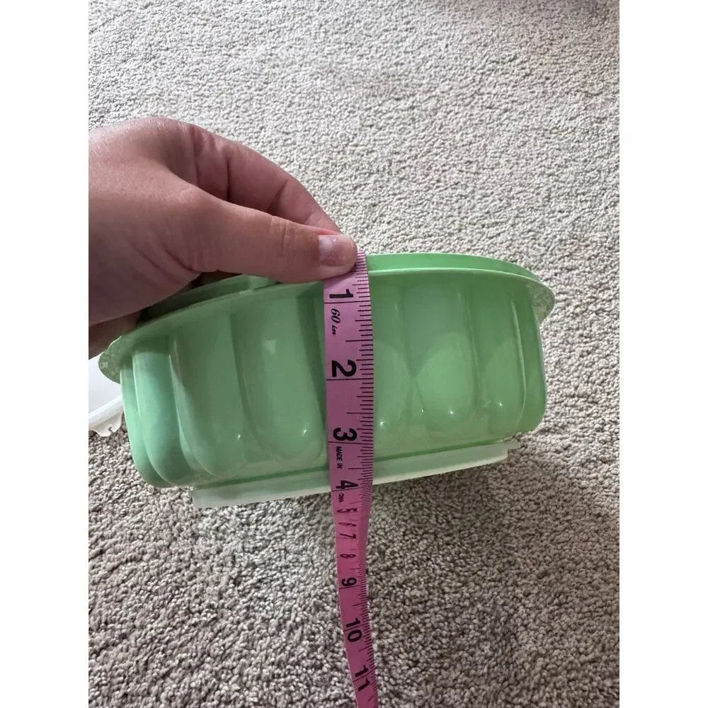 Vintage Tupperware Jel N Serve Jello Gelatin Dessert Mold Mint Green 3 Piece Lid
